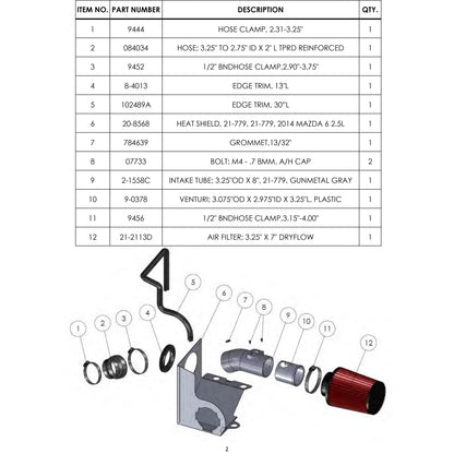 AEM 14-16 Mazda 6 2.5L Cold Air Intake System | Mazda 6 (14-16) (21-779C)
