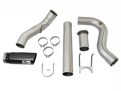 aFe Large Bore HD 5in 409 SS DPF Back Exhaust w/ Black Tip | Ford Diesel Trucks V8 6.7L (49-43090-B)