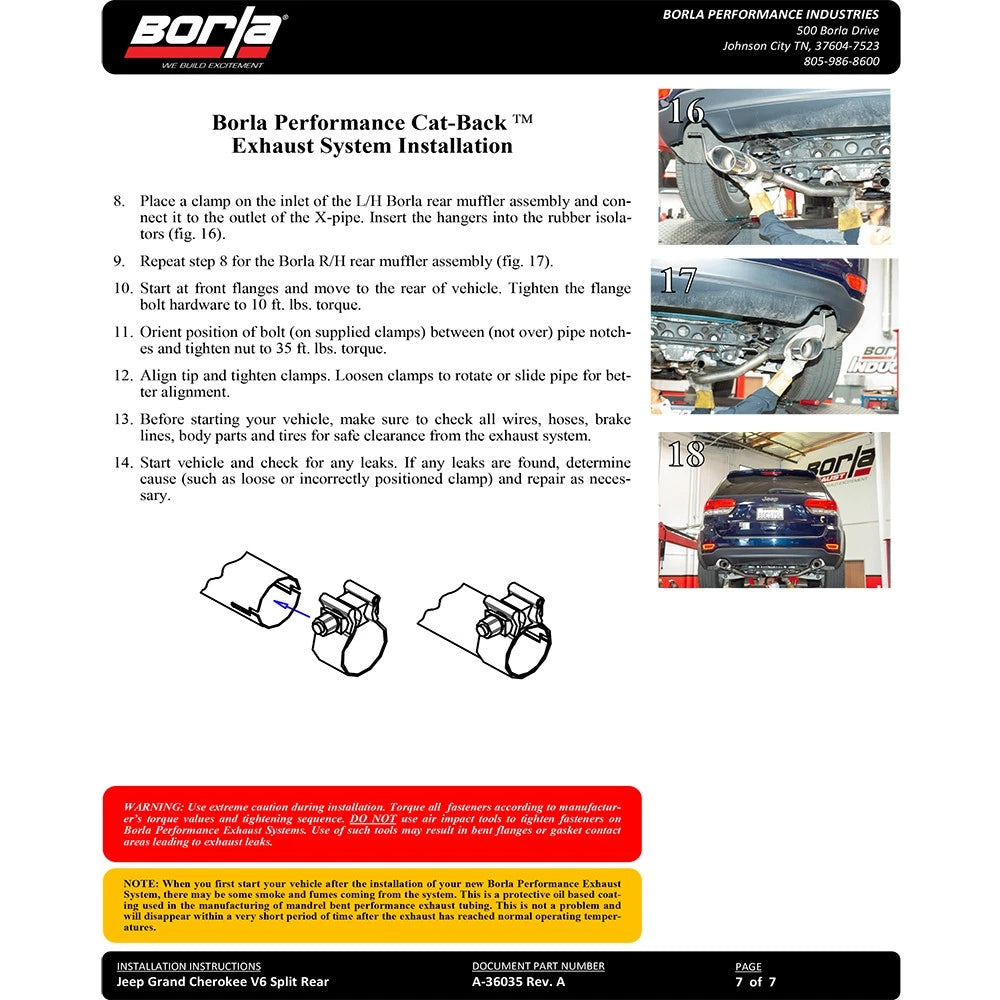 Borla S-Type Cat-Back Exhaust System | Jeep Grand Cherokee High Altitude/Summit (14-20) 3.6L V6 (140836)