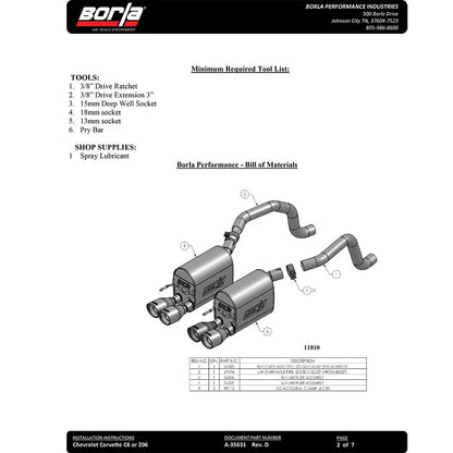 Borla Axle-Back Exhaust System - ATAK | 2009-2013 Chevrolet Corvette 6.2L (11812)
