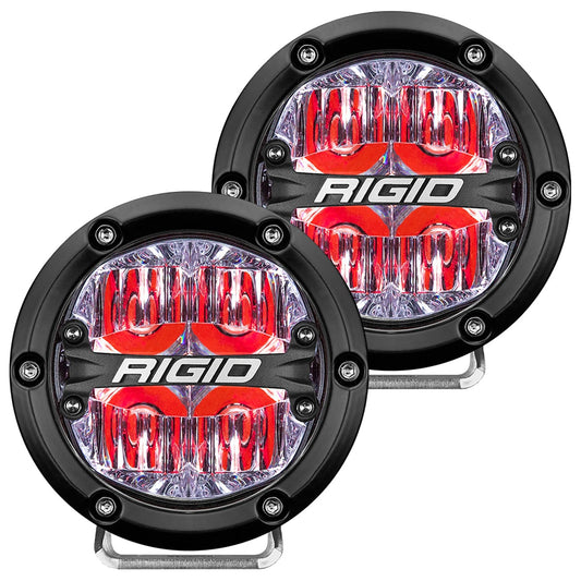 Rigid Industries Rigid 360-Series LED Light - 4in / Driving / Red Backlight / Pair (RIG36116)