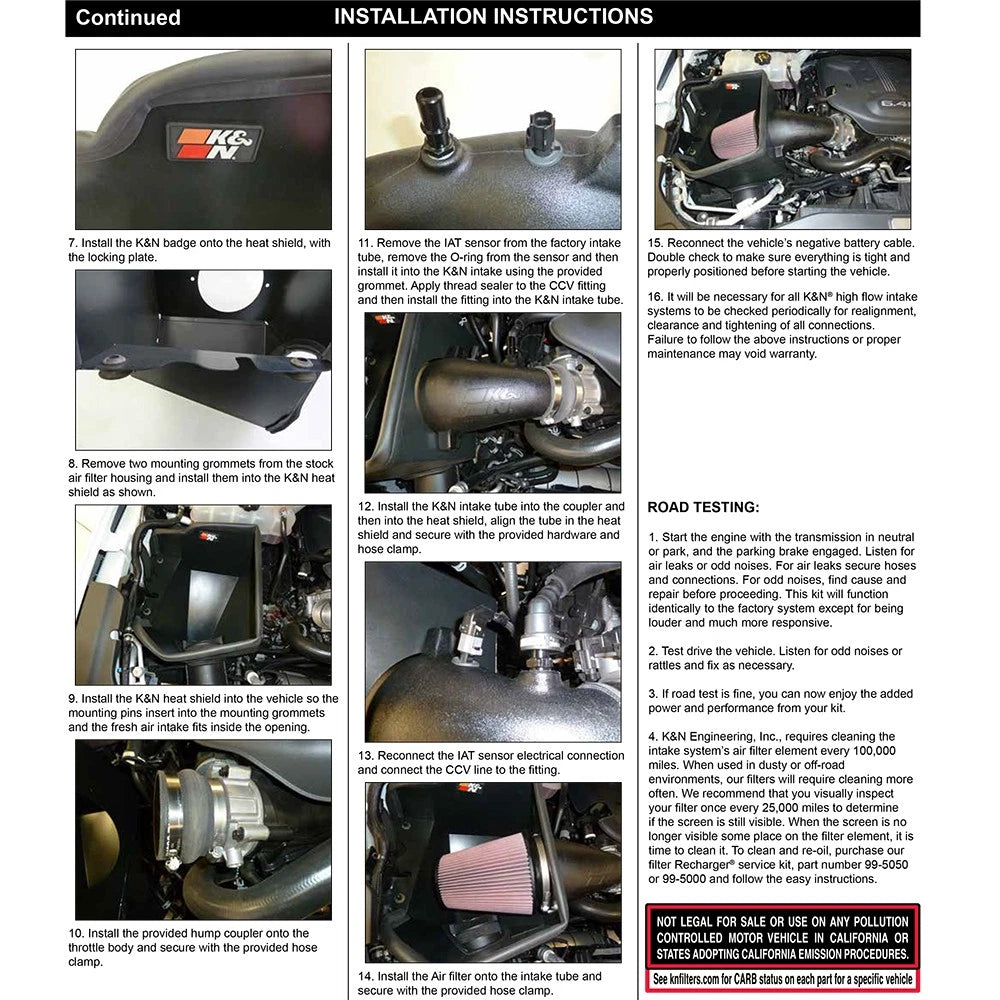 K&N 2022 Jeep Grand Wagoneer V8-6.4L Performance Air Intake System | Jeep Grand Wagoneer (22+) (63-1590)