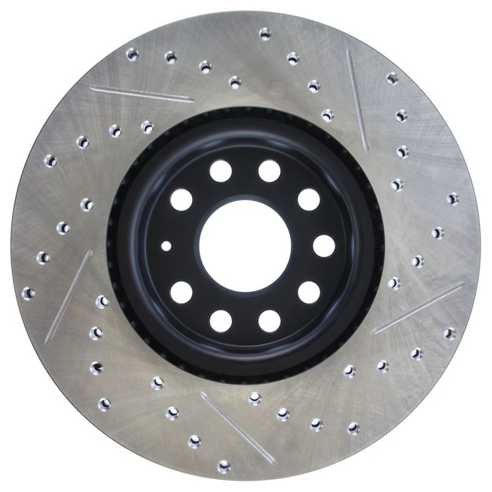 StopTech 127.33098R Front Right Drilled Brake Rotor for 06-18 GTI / 06-21 Passat