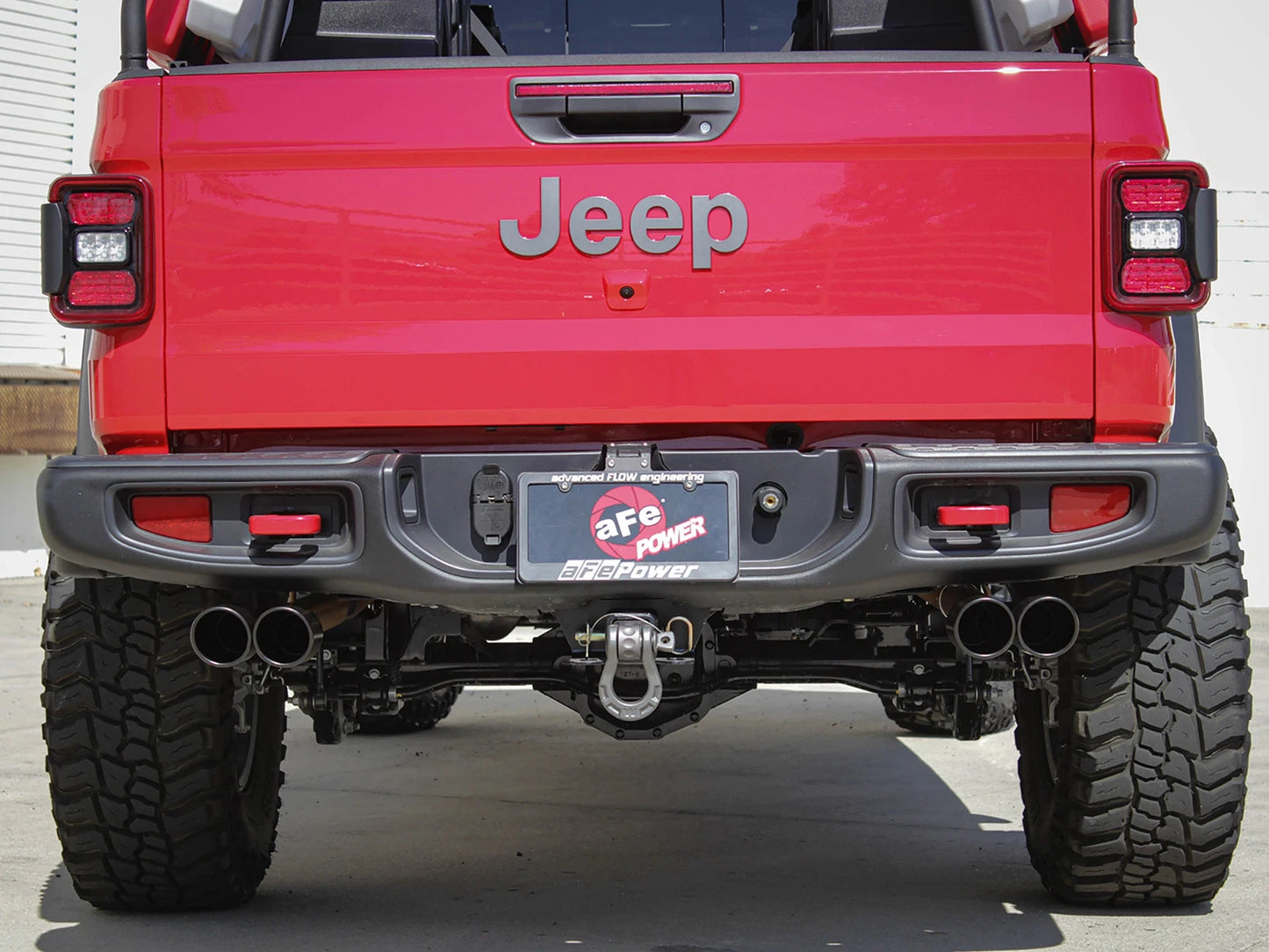 aFe Vulcan 3-3in-2-1/2in SS Cat-Back w/ Black Tips | Jeep Gladiator V6-3.6L (49-38084-B)