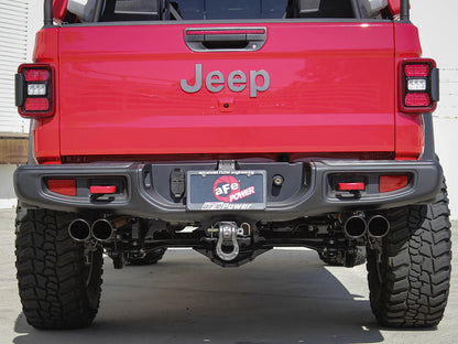 aFe Vulcan 3-3in-2-1/2in SS Cat-Back w/ Black Tips | Jeep Gladiator V6-3.6L (49-38084-B)