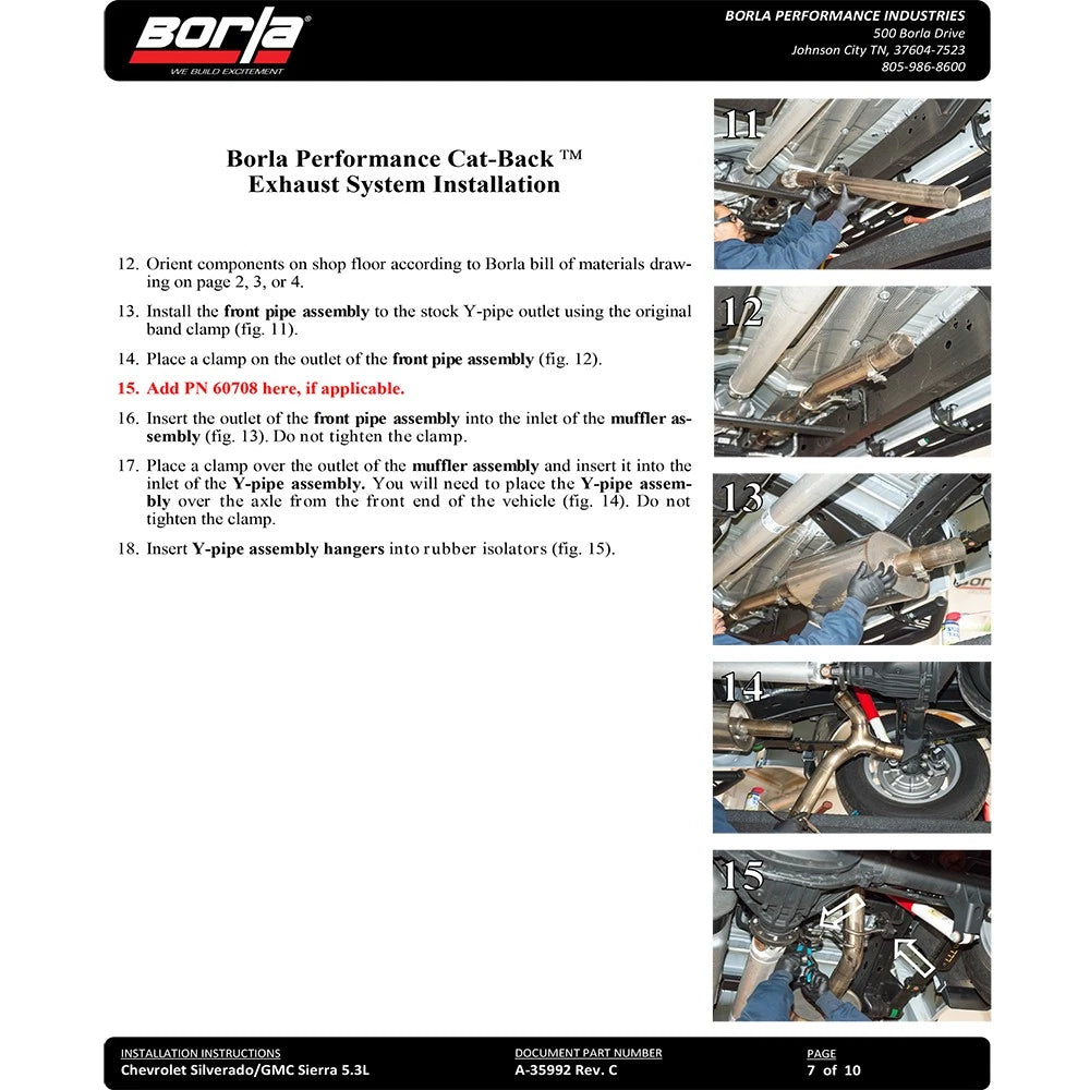 Borla Cat-Back Exhaust System - Touring | Multiple Fitments (140780)