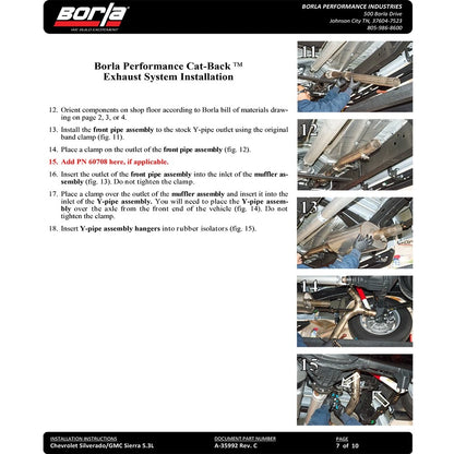 Borla Cat-Back Exhaust System - Touring | Multiple Fitments (140780)