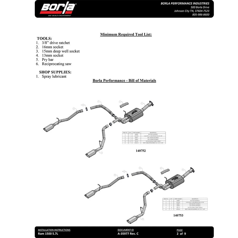 Borla Cat-Back Exhaust System - ATAK | Multiple Fitments (140753)