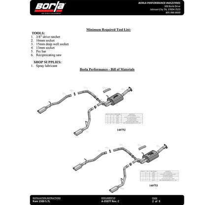 Borla Cat-Back Exhaust System - ATAK | Multiple Fitments (140753)