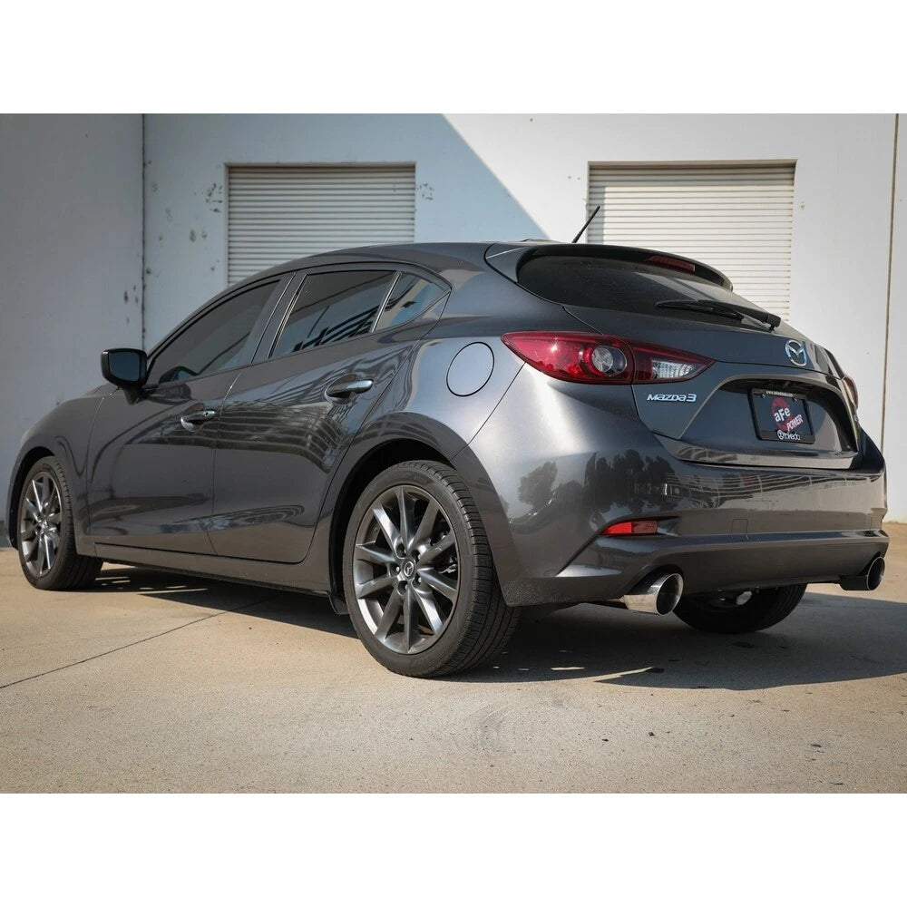 aFe Takeda 2.5in SS Axle-Back Exhaust w/ Polished Tips | Mazda 3 (14-18) (49-37014-P)