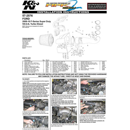 K&N Performance Intake Kit | Ford F250/F350/F450/F550 6.4L V8 (08-10) (57-2576)