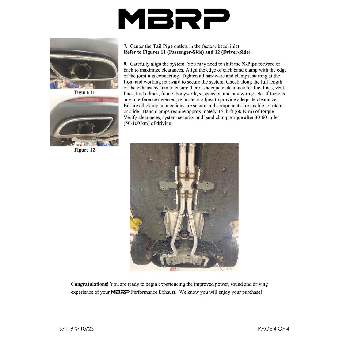 MBRP 3in Dual Rear Alum Cat-Back Exhaust Dodge Charger 15-16 (S7119AL)