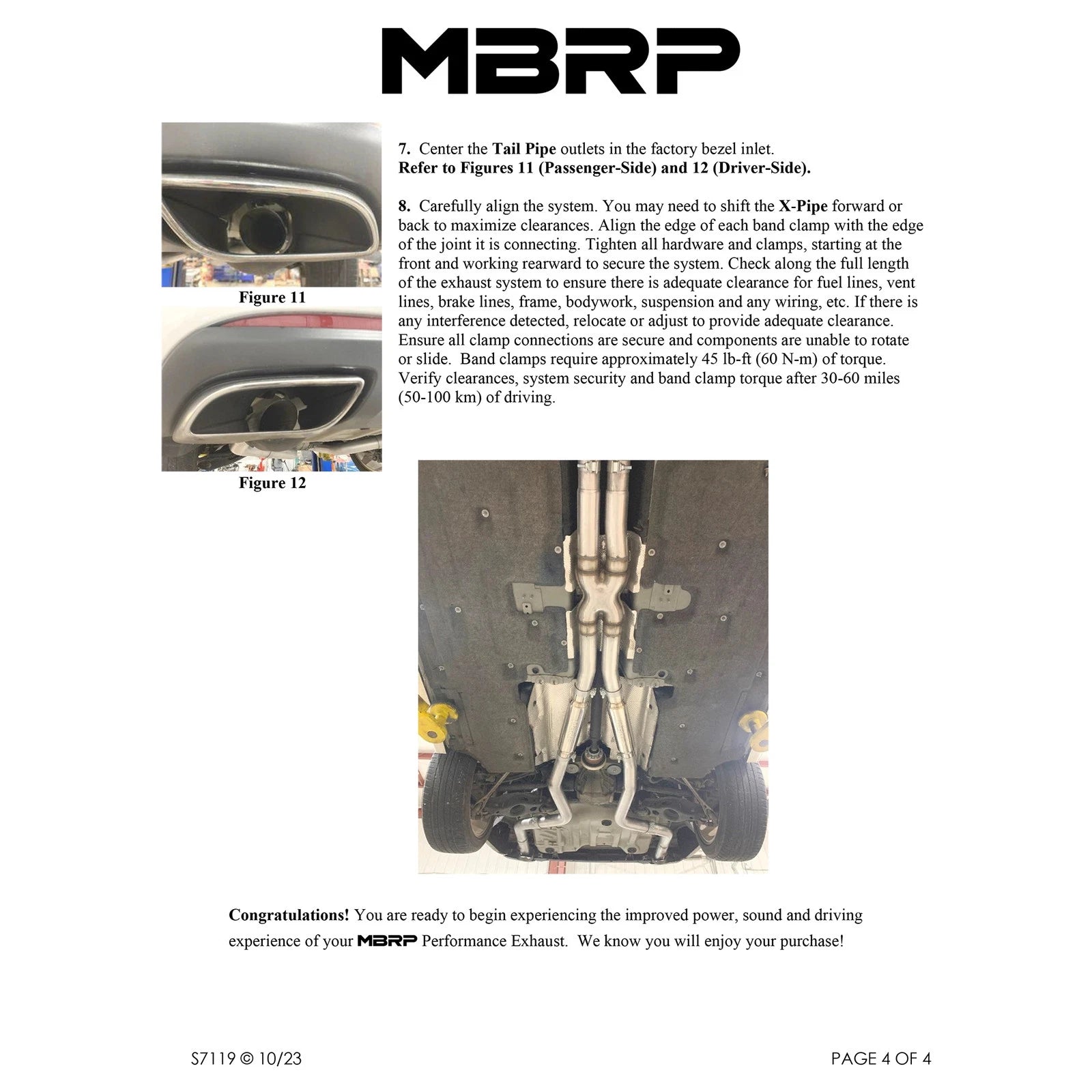 MBRP 3in Dual Rear Alum Cat-Back Exhaust Dodge Charger 15-16 (S7119AL)