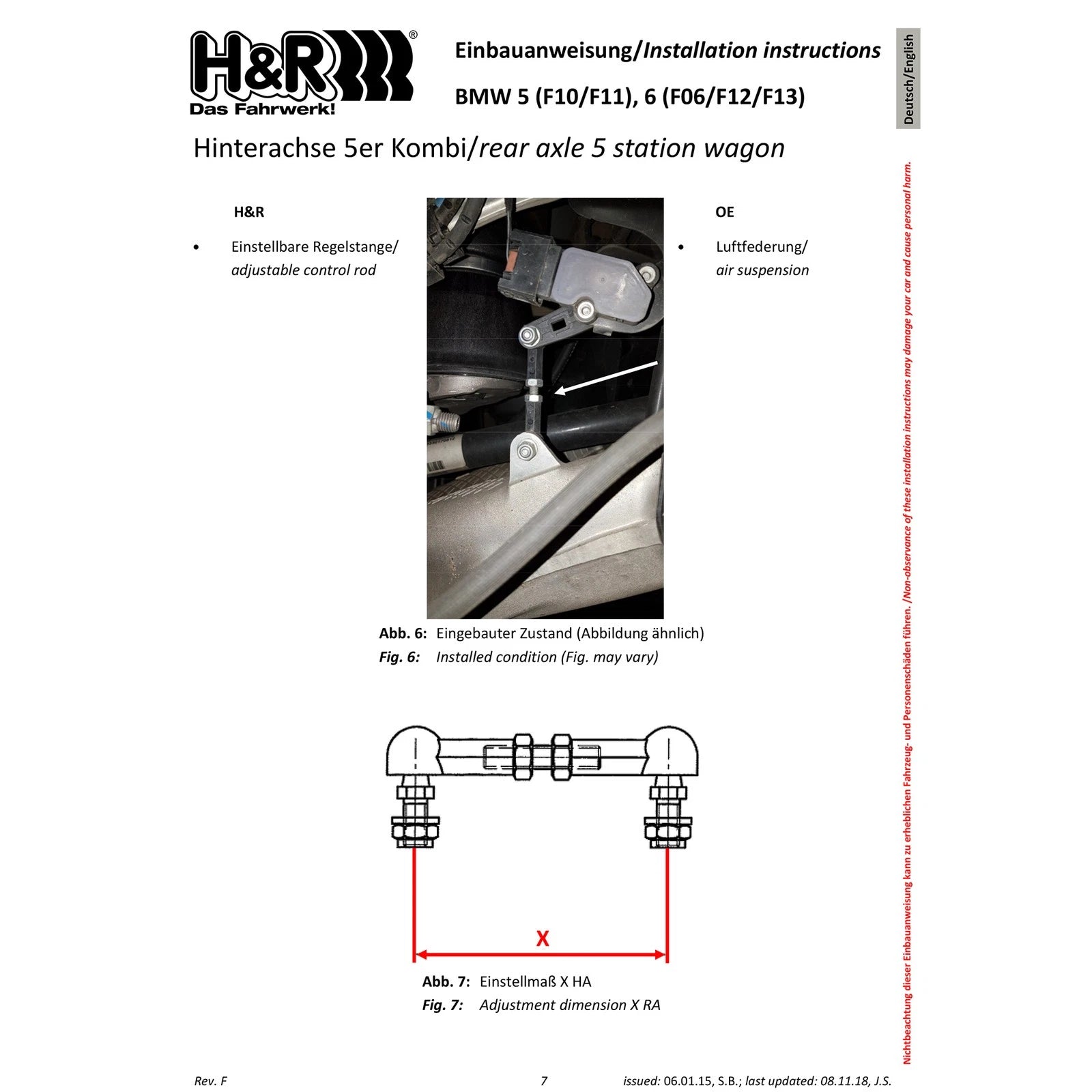 H&R VTF Adj Springs BMW 535d 14-16 | EDC (F10) (23000-1)
