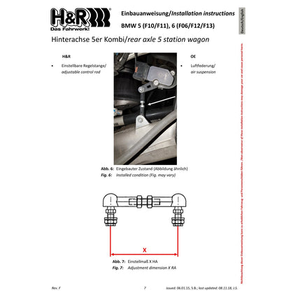 H&R VTF Adj Springs BMW 535d 14-16 | EDC (F10) (23000-1)