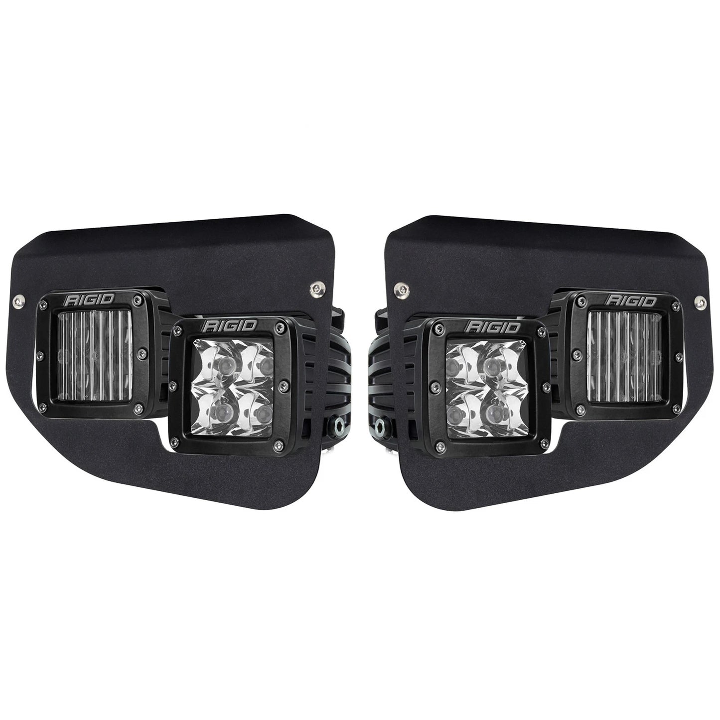 Rigid 46734 D-Series PRO SAE White Fog LED Lights Kit Set 20-24 Ford Super Duty
