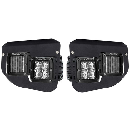 Rigid 46734 D-Series PRO SAE White Fog LED Lights Kit Set 20-24 Ford Super Duty