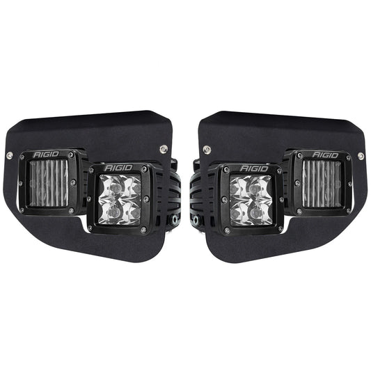 Rigid 46734 D-Series PRO SAE White Fog LED Lights Kit Set 20-24 Ford Super Duty