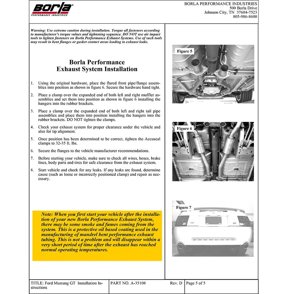 Borla Cat-Back Exhaust System - ATAK | 1999-2004 Ford Mustang 4.6L (140458)