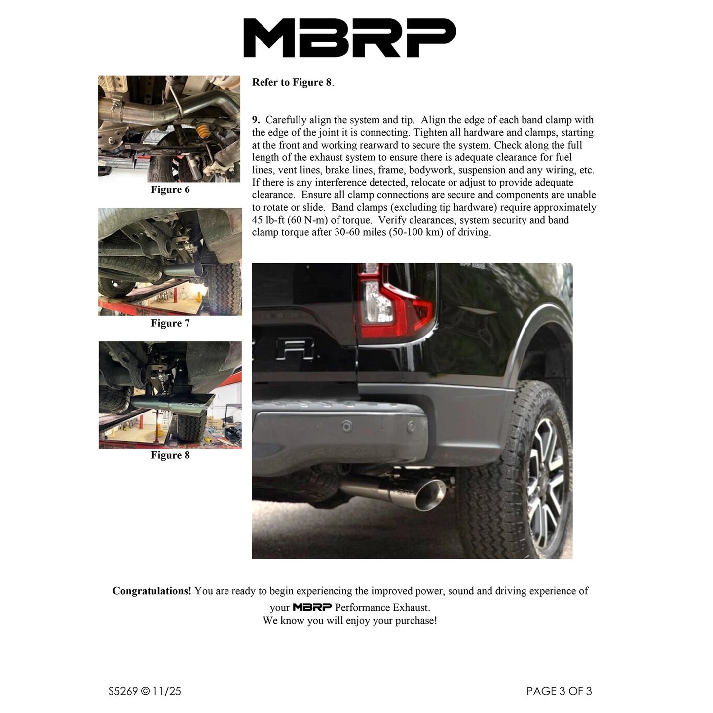 MBRP 3in T304 SS Single Side Outlet Cat Back Exhaust | Ford Ranger (24) (S5269304)