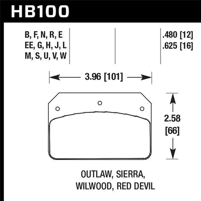 Hawk Performance Dynalite Caliper HPS Street Brake Pads (HB100F.480)