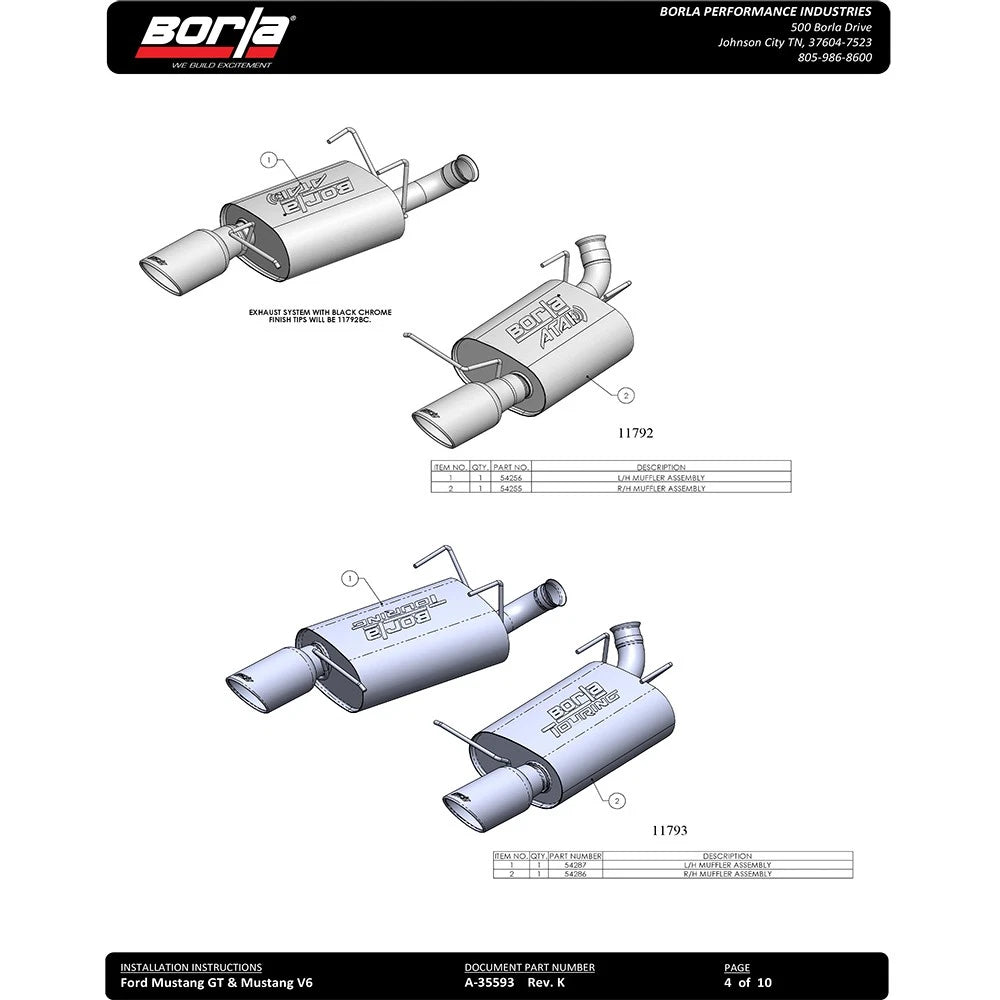 Borla Axle-Back Exhaust System - ATAK | 2011-2012 Ford Mustang 5.0L (11791)
