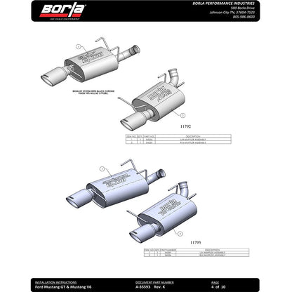 Borla Axle-Back Exhaust System - ATAK | 2011-2012 Ford Mustang 5.0L (11791)