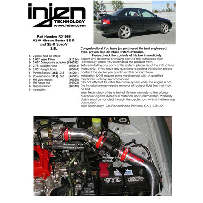 Injen Polished Cold Air Intake | Nissan Sentra SE-R Spec V 2.5L (02-06) (CARB 02-04) (RD1966P)
