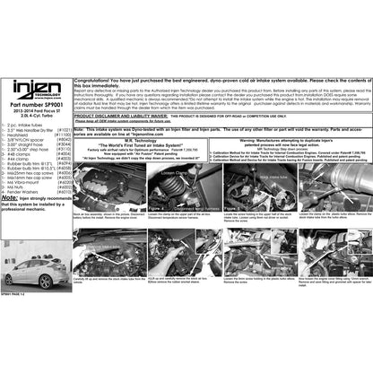 Injen Short Ram Intake | Ford Focus (98-08, 11-19) 2.0L (SP9001BLK)