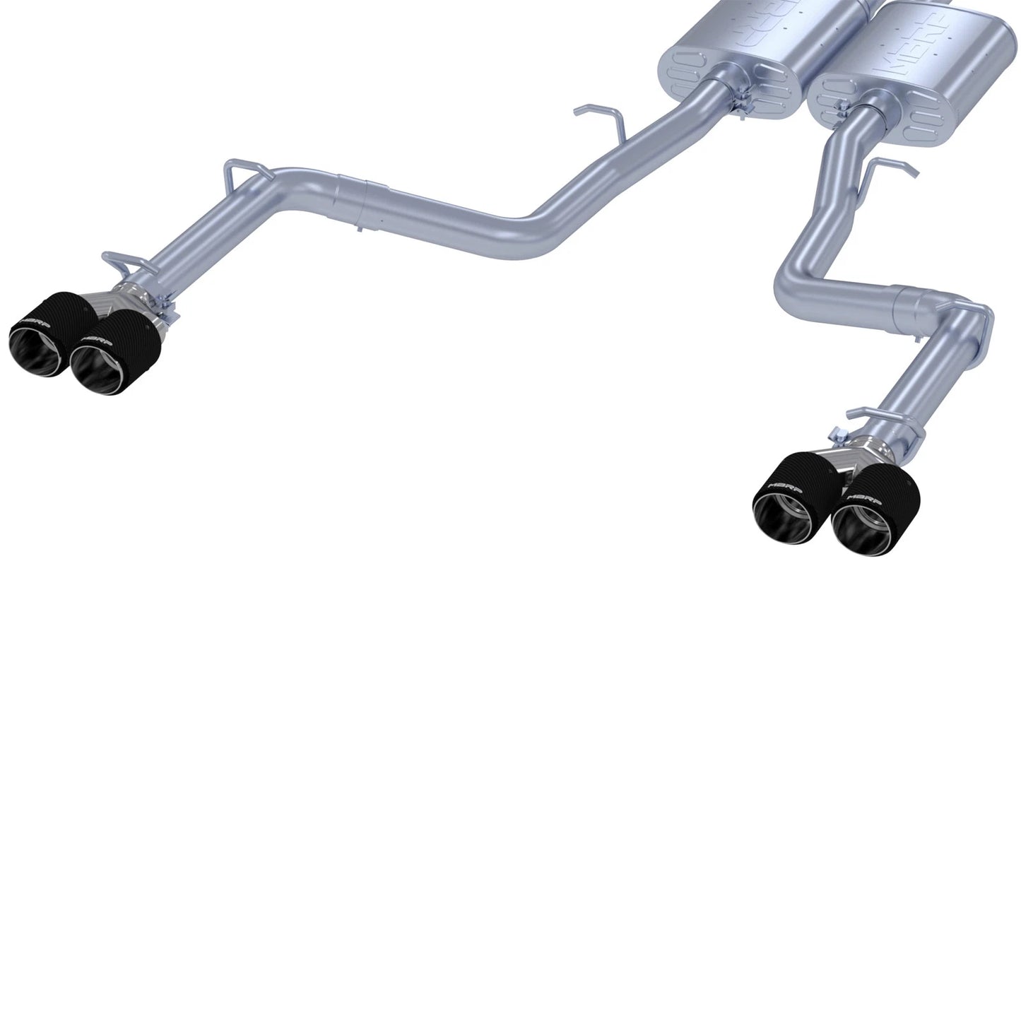 MBRP 2.5in Quad Split Rear Exit Cat-Back | Dodge Challenger 15-23 (S71113CF)