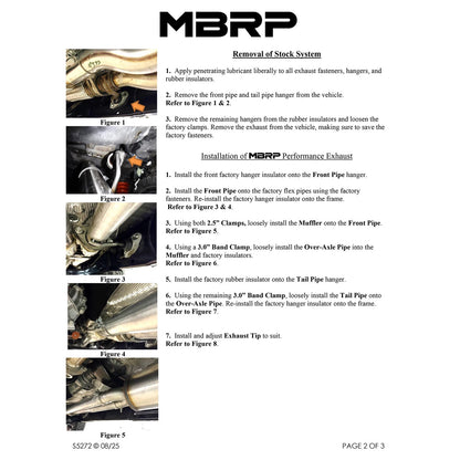 MBRP 2.7L 2.5 into 3in Single Side Exit Cat Back | Ford Ranger (24+)