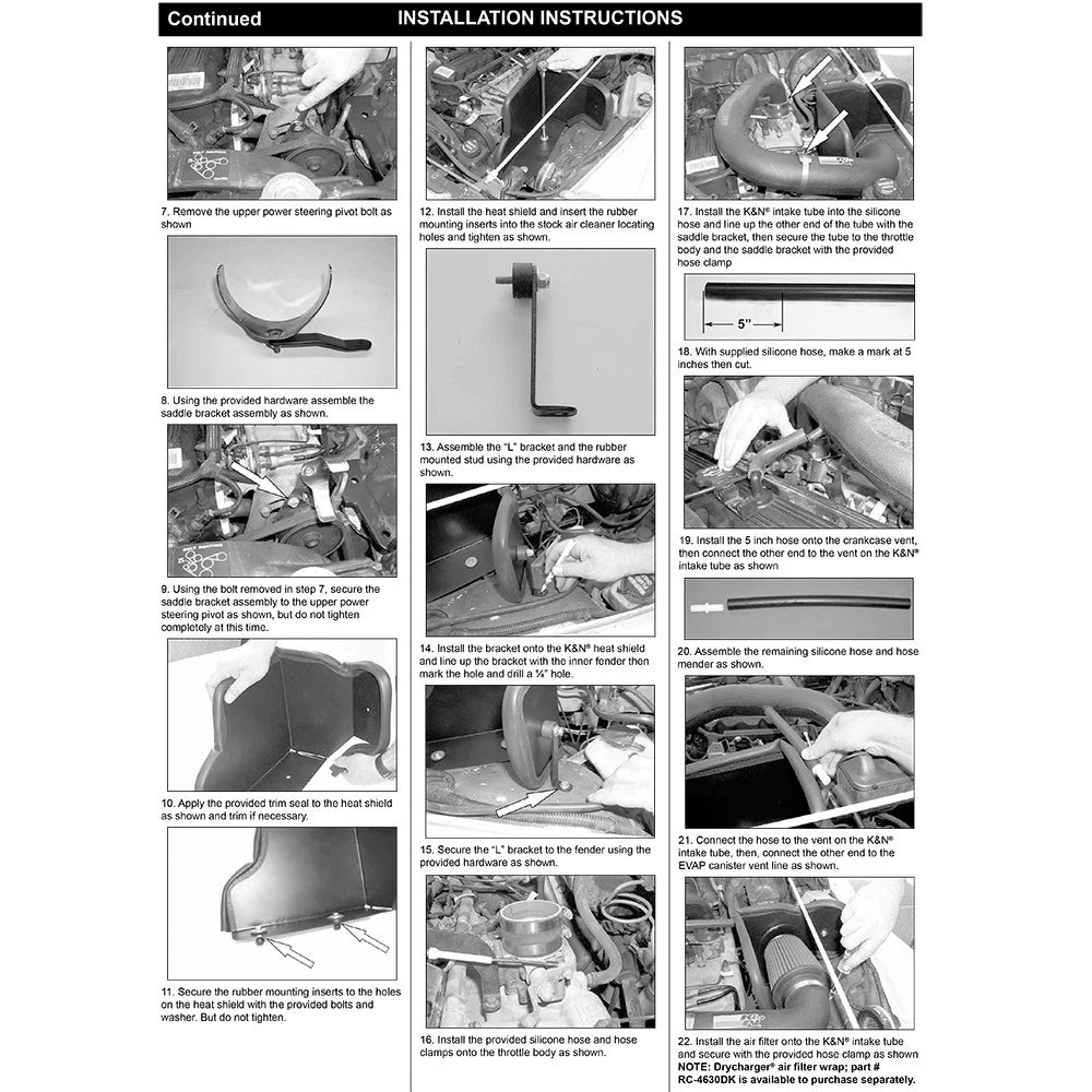 K&N Engineering Performance Intake Kit: Jeep Wrangler L6-4.0L 1991 - 1995