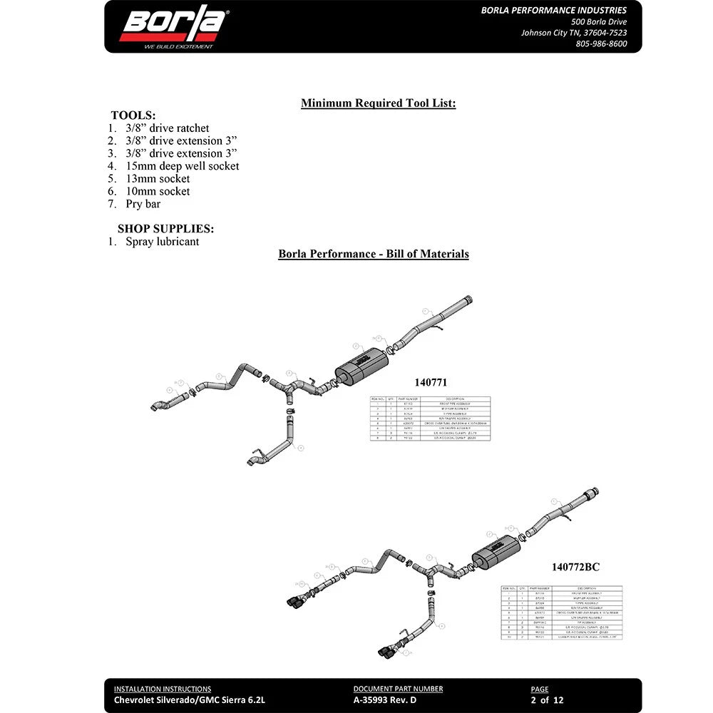 Borla Cat-Back Exhaust System - ATAK | Multiple Fitments (140776BC)