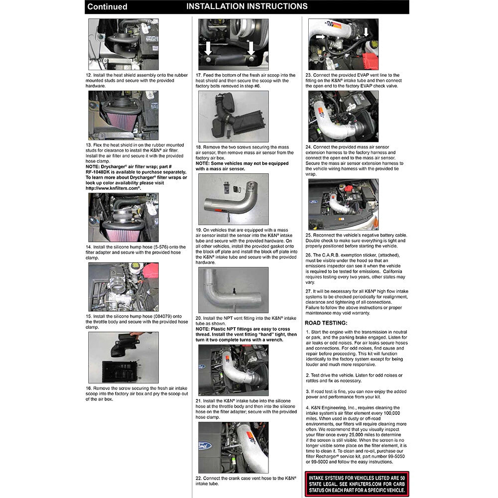 K&N 11 Ford Explorer 3.5L V6 Performance Intake Kit | Ford Explorer (11+)