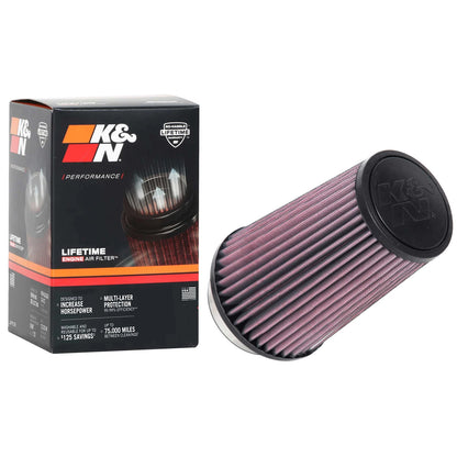 K&N RU-1045 Universal Round Tapered Performance Washable Air Filter for Intake