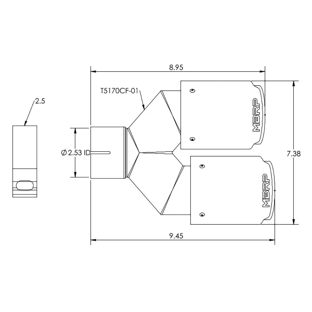 MBRP Dual Wall Angle Cut Dual 3.5-Inch Outlet | Universal (T5170CF)