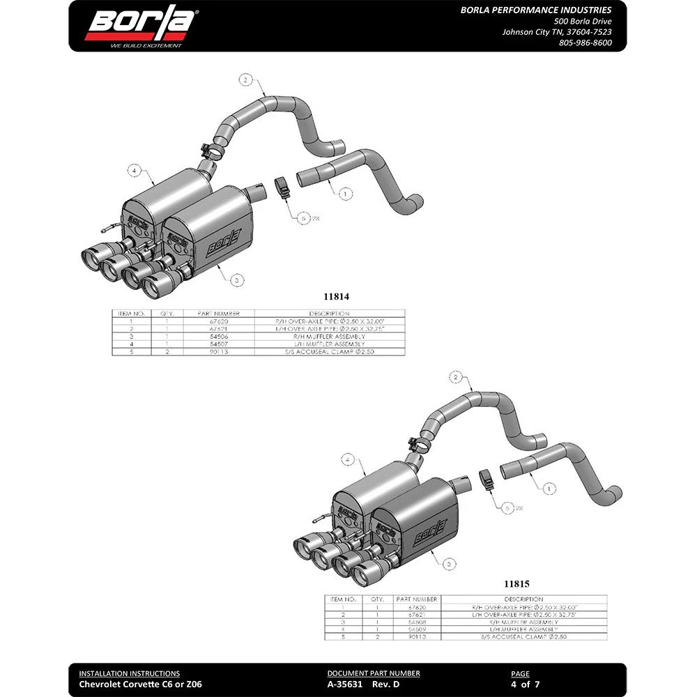 Borla Axle-Back Exhaust System - ATAK | 2009-2013 Chevrolet Corvette 6.2L (11812)