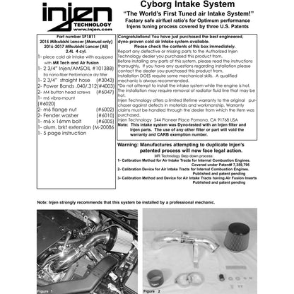 Injen 2015 Mitsubishi Lancer 2.4L 5spd Short Ram Intake | Mitsubishi Lancer X (CY) / Lancer (07-19)