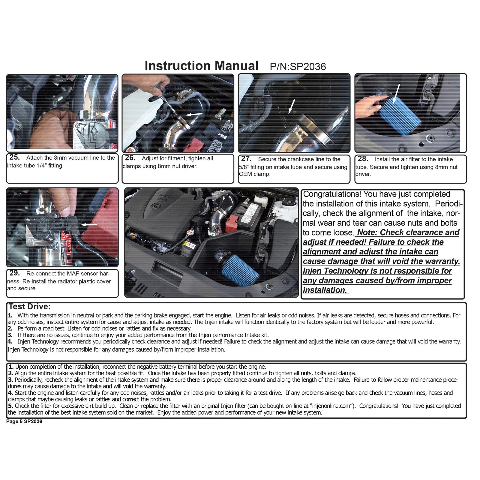 Injen Short Ram Air Intake | Toyota Camry / Avalon (11-23) (SP2036P)