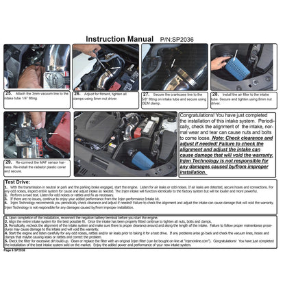 Injen Short Ram Air Intake | Toyota Camry / Avalon (11-23) (SP2036P)