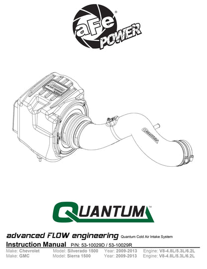 aFe Quantum Cold Air Intake w/ Pro 5R Media | GM Silverado/Sierra V8 4.8/5.3/6.2L (09-13) (53-10029R)