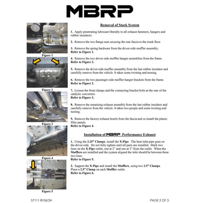 MBRP 2.5in Quad Split Rear Exit Cat-Back | Dodge Challenger 15-23 (S71113CF)