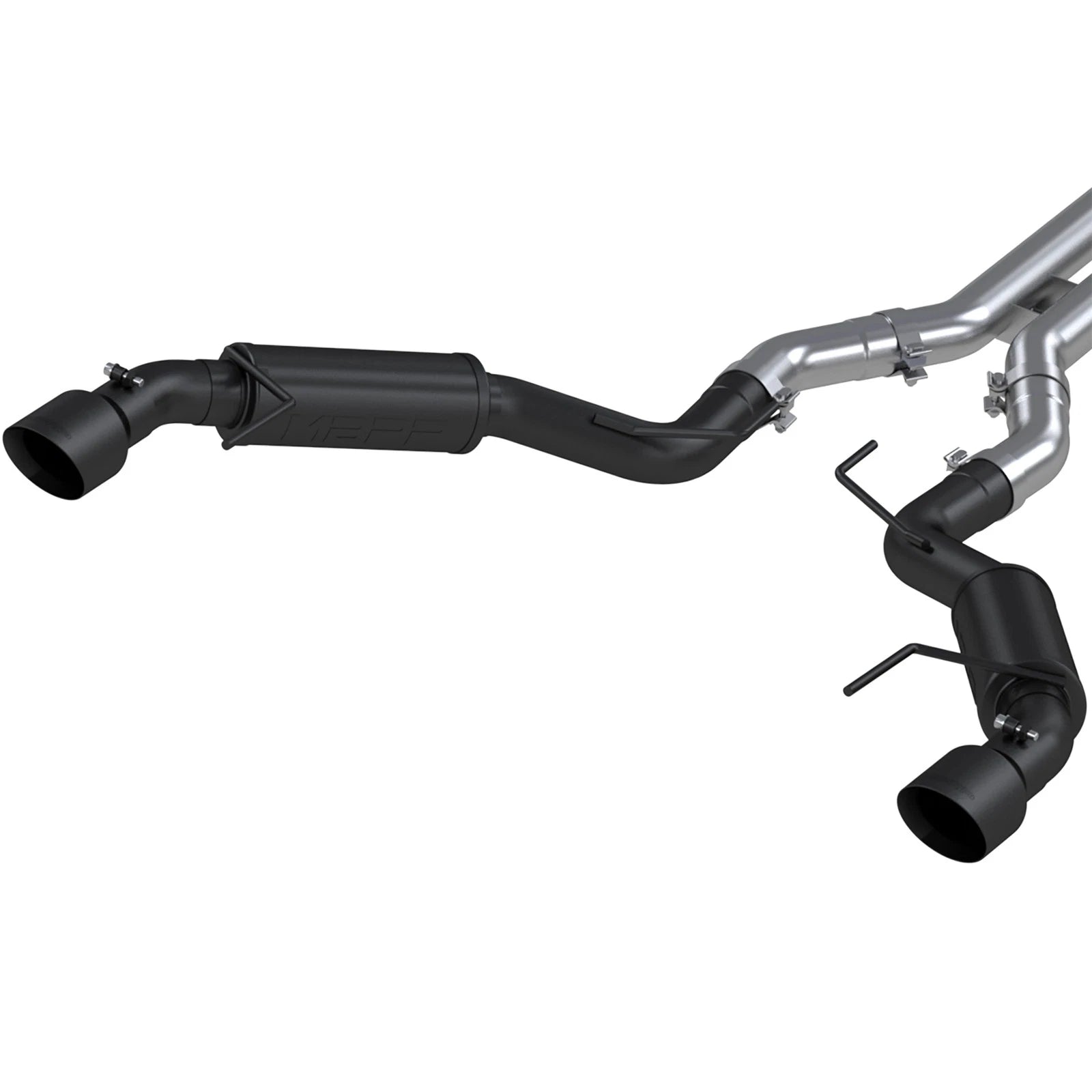 MBRP 3" Cat Back Dual Split Race Version 4.5" tips BLK Coat | 2015-2017 Ford Mustang GT (S7278BLK)