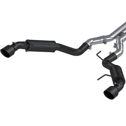 MBRP 3" Cat Back Dual Split Race Version 4.5" tips BLK Coat | 2015-2017 Ford Mustang GT (S7278BLK)