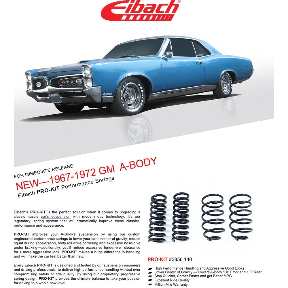 Eibach Front and Rear Coil Spring Lowering Kit (Set of 4) for 1968-1972 Pontiac LeMans