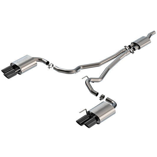 Borla 2.50 S-Type Black Chrome Catback Exhaust w/ Quad Tips | Ford Mustang (24) (140981BC)