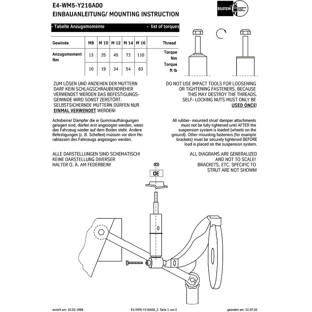 Bilstein B6 Performance Suspension Shock Absorber for 1999-2005 Mazda Miata