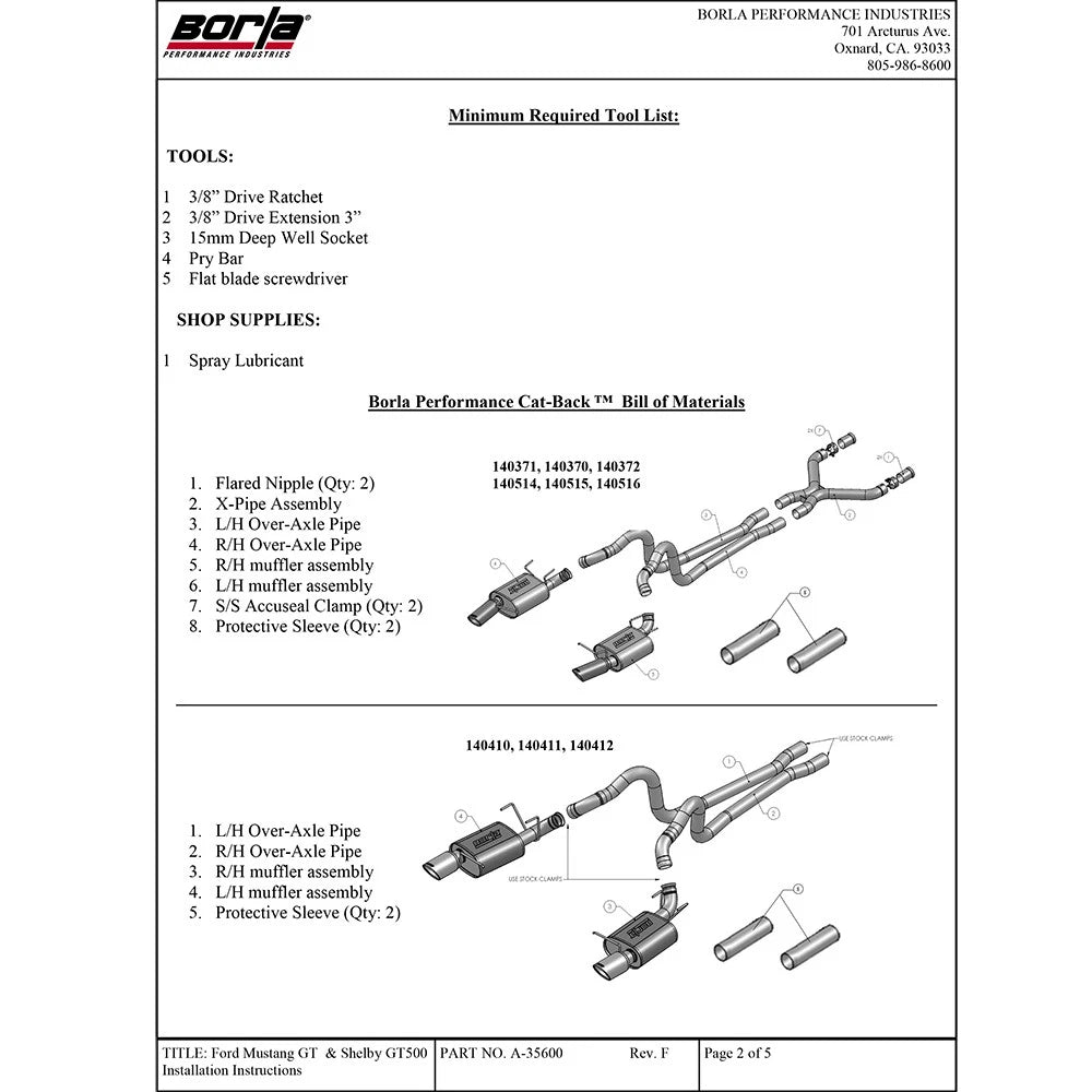 Borla Cat-Back Exhaust System - ATAK | 2013-2014 Ford Mustang 5.0L (140516)