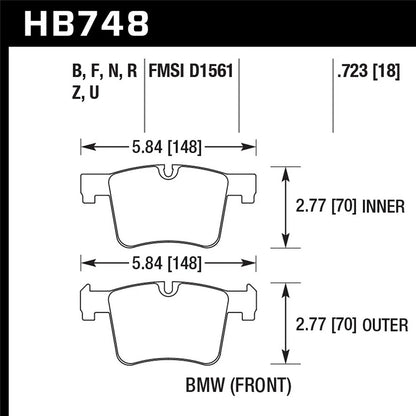 Hawk Performance Front HPS Brake Pads | Multiple BMW Fitments (HB748F.723)