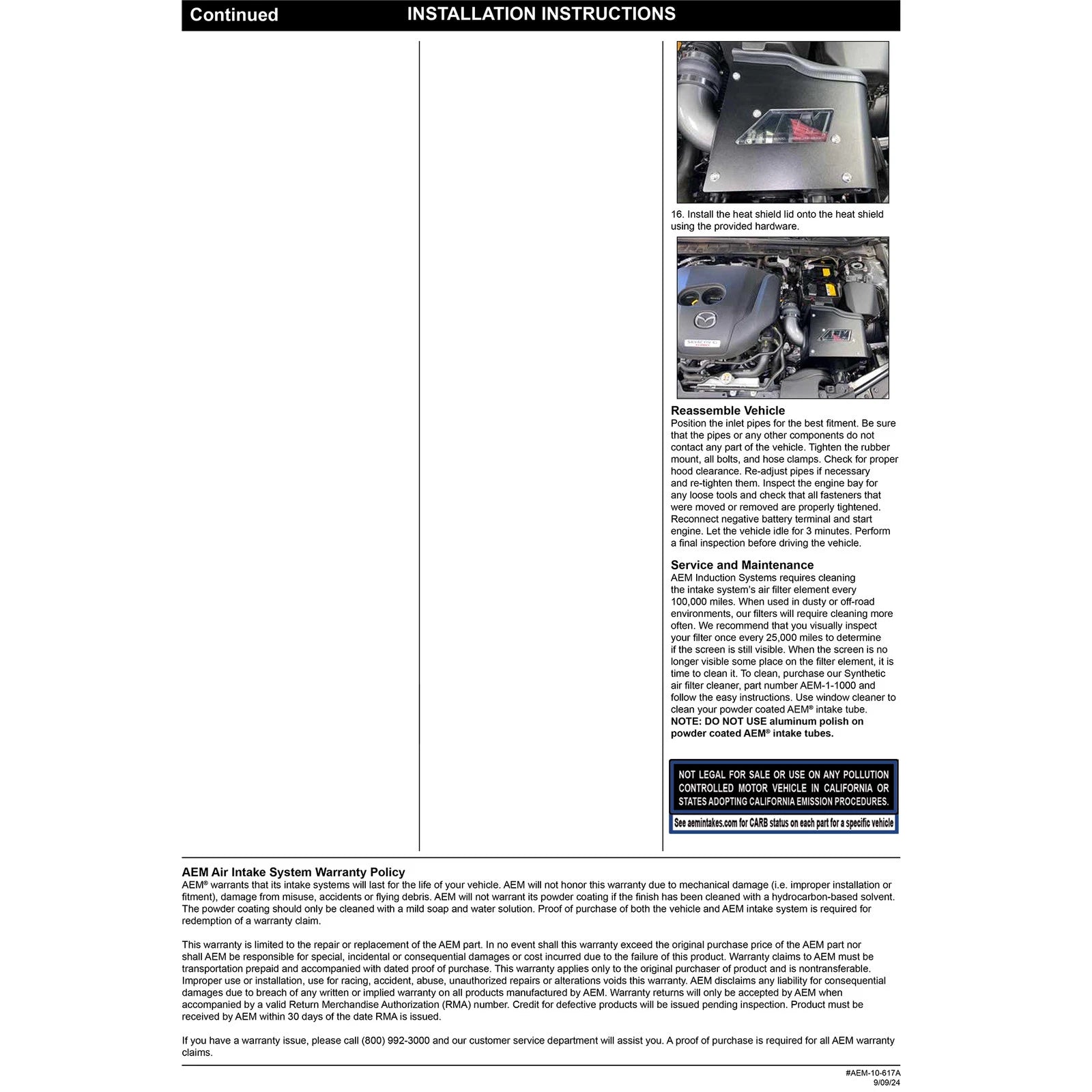 AEM 2.5L L4 Cold Air Intake System | Mazda 3 (21-884c)